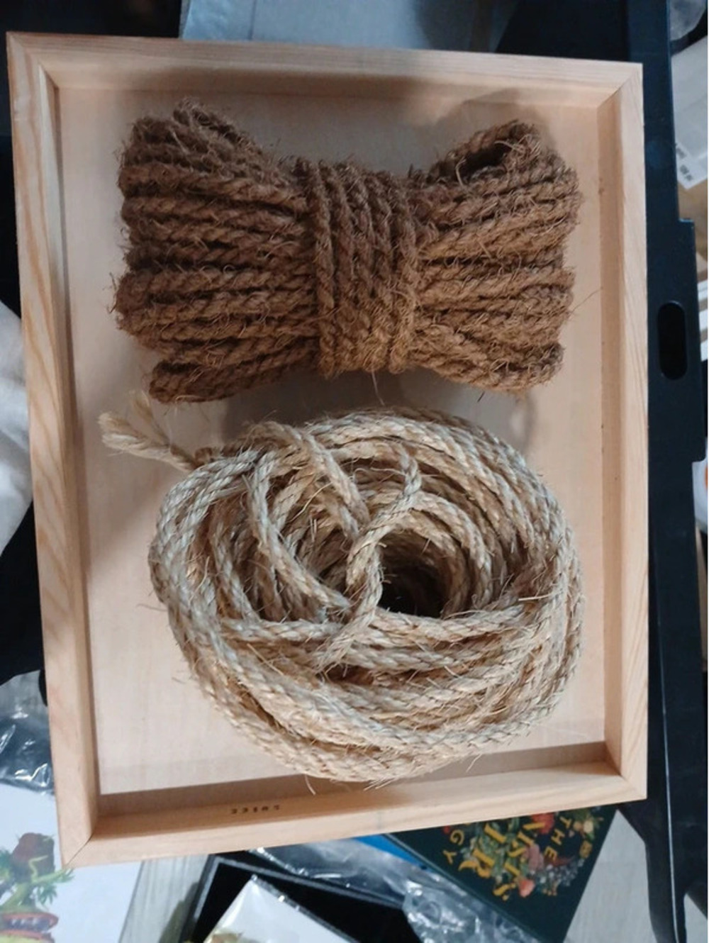 Natural fiber twisted thick rope brown